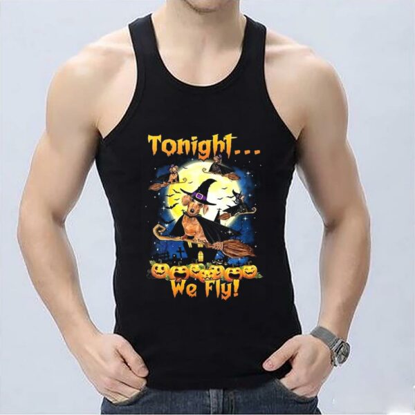 Funny Dachshund Witch Moon Shirt, Tonight Wefly Halloween Shirt, Dachshund Witch Halloween Tonight We Fly Shirt 3
