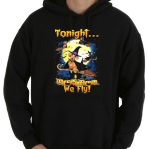 Funny Dachshund Witch Moon Shirt, Tonight Wefly Halloween Shirt, Dachshund Witch Halloween Tonight We Fly Shirt 7