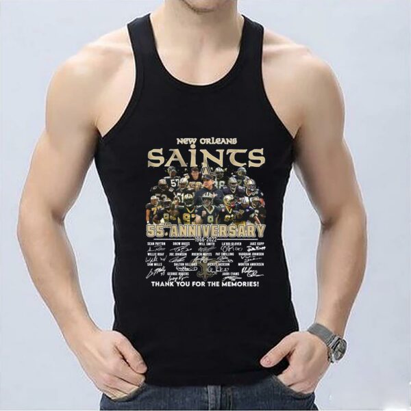 Funny New Orleans Saints 55th Shirt, New Orleans Saints 55th Anniversary 1966 2021 Thank You For The Memories Shirt 3