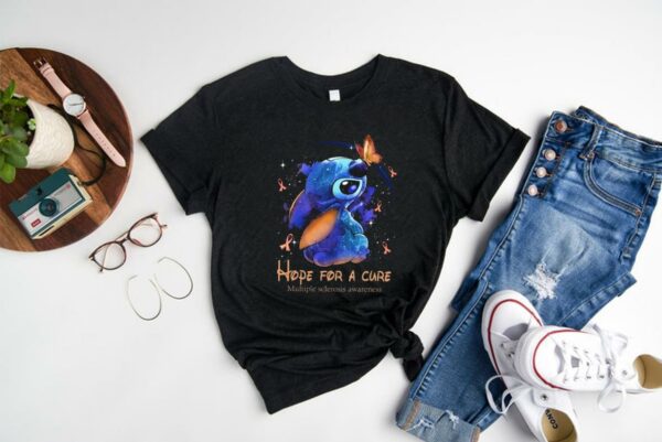 Funny Stitch Hope For A Cure Multiple Sclerosis Awareness Shirt, Stitch Hope For A Cure Shirt, Stitch Cute Shirt 1