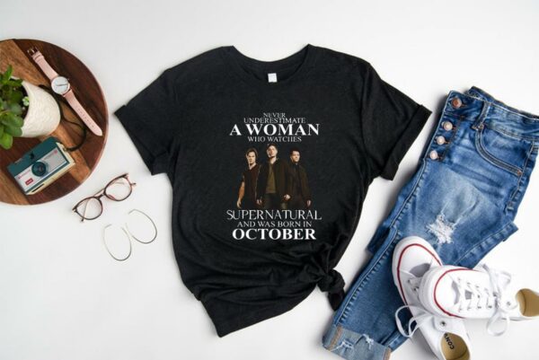 Funny Supernatural Shirt, Never Underestimate A Woman Who Watches Supernatural And Was Born In May Shirt 1