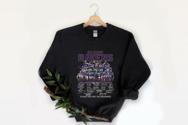 Great Baltimore Ravens 26th Shirt, The Baltimore Ravens 26th Anniversary 1996 2022 Signatures Thank You For The Memories Shirt 2
