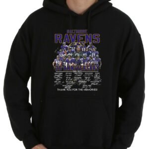 Great Baltimore Ravens 26th Shirt, The Baltimore Ravens 26th Anniversary 1996 2022 Signatures Thank You For The Memories Shirt 7