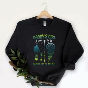 Great Daddy's Girl The Wing Now He's Mine Shirt, Daddy's Girl I Used To Be His Angel Now Hes Mine Shirt 5