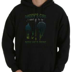 Great Daddy's Girl The Wing Now He's Mine Shirt, Daddy's Girl I Used To Be His Angel Now Hes Mine Shirt 7