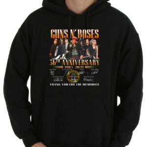 Great Gun N Roses Shirt, Gun N Roses 36th Anniversary 1985 2021 Thank You For The Memories Signatures Shirt 7