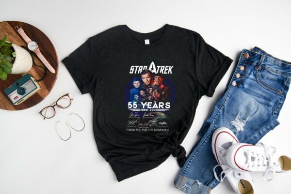 Great Star Trek 55 Years 1966 2021 Thank You For The Memories Signatures Shirt, Star Trek 55 Years Shirt 1
