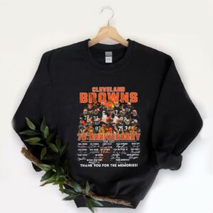 Great The Cleveland Browns 75th Shirt, Cleveland Browns 75th Anniversary 1946 2021 Thank You For The Memories Signatures Shirt 5