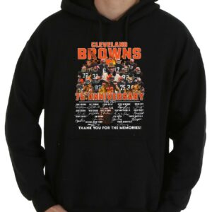 Great The Cleveland Browns 75th Shirt, Cleveland Browns 75th Anniversary 1946 2021 Thank You For The Memories Signatures Shirt 7