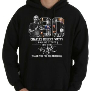 Hot 80 Charles Robert Watts Rolling Stones 1941 2021 Thank You For The Memories Shirt, 80 Charles Robert Watts Shirt 7