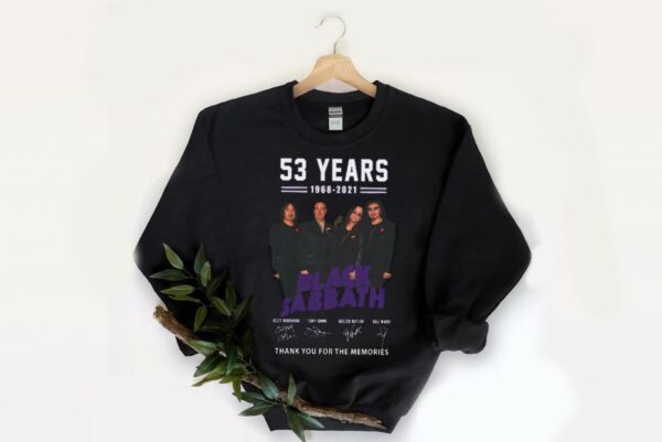 Hot Black Sabbath Shirt, 53 Years 1968-2021 Black Sabbath Thank You For The Memories Signatures Shirt 2