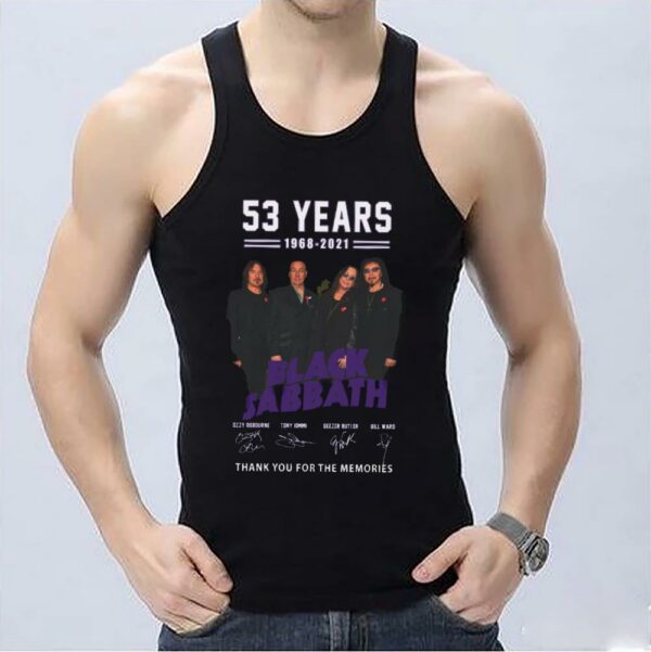 Hot Black Sabbath Shirt, 53 Years 1968-2021 Black Sabbath Thank You For The Memories Signatures Shirt 3