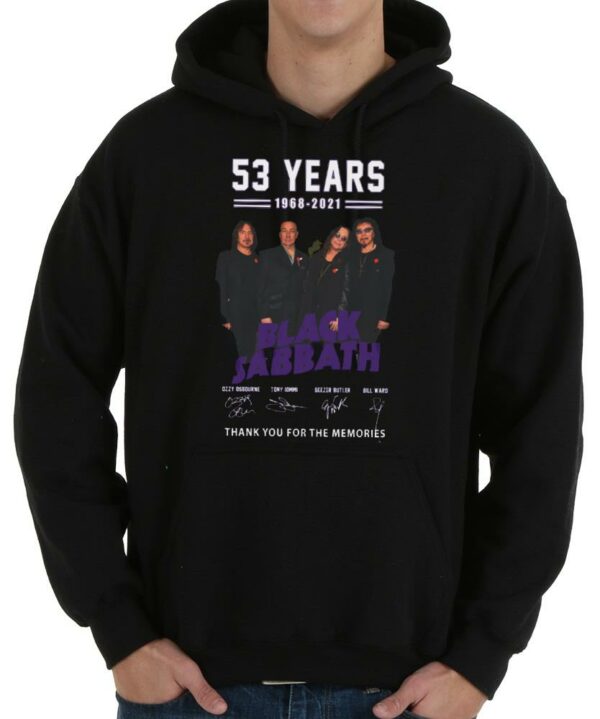 Hot Black Sabbath Shirt, 53 Years 1968-2021 Black Sabbath Thank You For The Memories Signatures Shirt 4