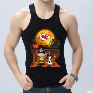 Hot Charlie Brown And Snoopy Watching Kansas City Moon Halloween Shirt, Snoopy See Kansas City Shirt 6