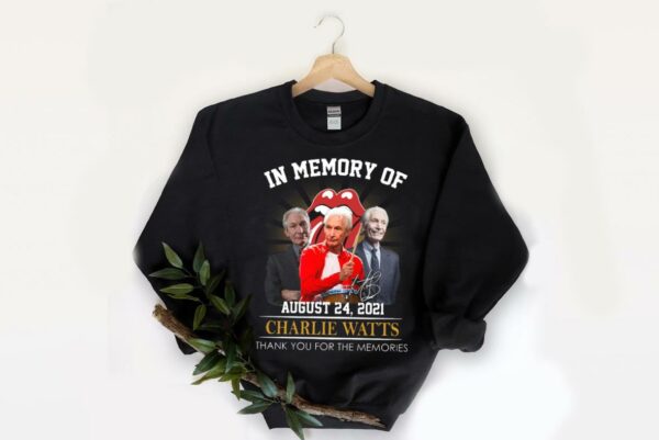 Hot In Memory Of Charlie Watts August 24 2021 Thank You For The Memories Signature Shirt, Rip Charlie Watts Shirt 2