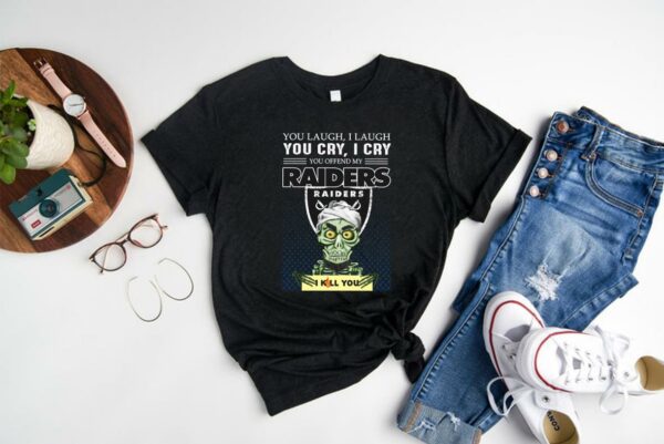 Nice Jeff Dunham You Laugh I Laugh You Offend My Raiders I Kill You Shirt, Jeff Dunham Achmed Las Vegas Raiders Shirt 1