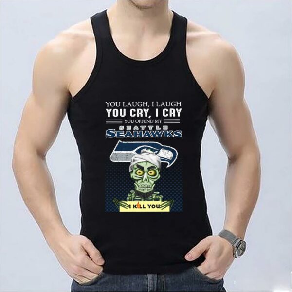 Nice Jeff Dunham You Laugh I Laugh You Offend My Seattle Seahawks I Kill You Shirt, Jeff Dunham Achmed Seattle Seahawks Shirt 3