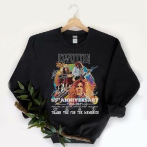 Nice Led Zeppelin 53th Anniversary Shirt, Led Zeppelin 53th Anniversary 1968 2021 Thank You For The Memories Signatures Shirt 5