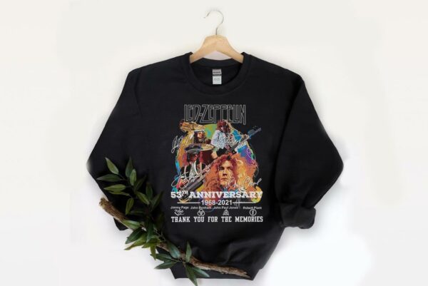 Nice Led Zeppelin 53th Anniversary Shirt, Led Zeppelin 53th Anniversary 1968 2021 Thank You For The Memories Signatures Shirt 2