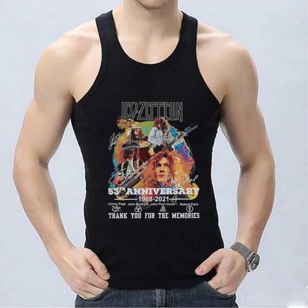 Nice Led Zeppelin 53th Anniversary Shirt, Led Zeppelin 53th Anniversary 1968 2021 Thank You For The Memories Signatures Shirt 3