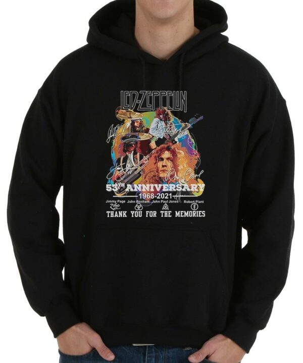 Nice Led Zeppelin 53th Anniversary Shirt, Led Zeppelin 53th Anniversary 1968 2021 Thank You For The Memories Signatures Shirt 4