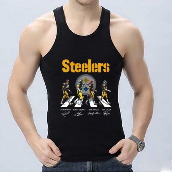 Nice The Pittsburgh Steelers Abbey Road Signatures Shirt, The Steelers Abbey Road Shirt, The Pittsburgh Steelers Walking Shirt 3