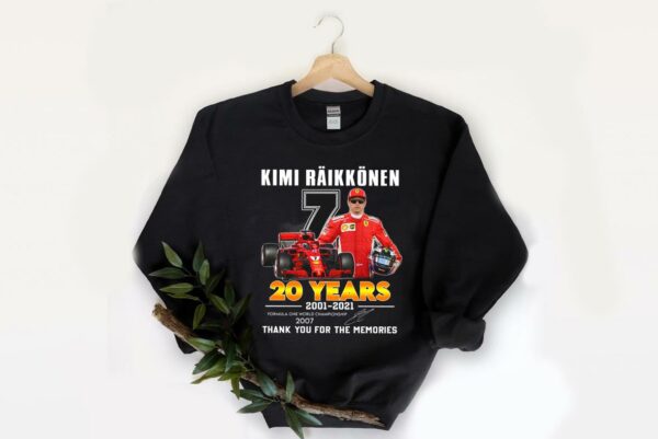 Official 2007 Kimi Raikkonen Formula One cup Shirt, 7 Kimi Raikkonen 20 Years 2001 2021 World Championship 2007 Signature Shirt 2