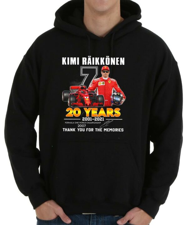 Official 2007 Kimi Raikkonen Formula One cup Shirt, 7 Kimi Raikkonen 20 Years 2001 2021 World Championship 2007 Signature Shirt 4