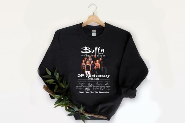 Official Buffy The Vampire Slayer 24th Anniversary 1997 2021 Thank Memories Signatures shirt, White The Vampire Shirt 2