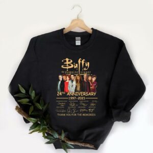 Official Buffy The Vampire Slayer 24th Anniversary Signatures Thank Memories shirt, Yellow Buffy Vampire Slayer Shirt 5