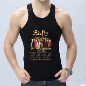 Official Buffy The Vampire Slayer 24th Anniversary Signatures Thank Memories shirt, Yellow Buffy Vampire Slayer Shirt 6