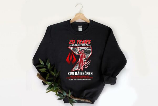 Official Kimi Raikkonen 21 Win Shirt, 20 Years 2001 2021 Kimi Raikkonen 21 Win 46 Faster Laps Signature Thanks Memories Shirt 2
