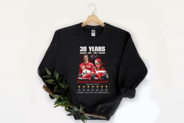 Official Michael Schumacher World Titles Cup Shirt, 30 Years 1997 2021 Michael Schumacher World Titles Thank You Memories Shirt 2