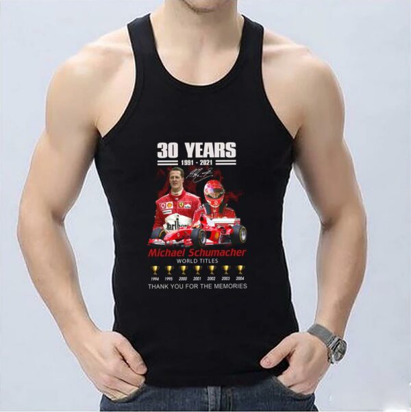 Official Michael Schumacher World Titles Cup Shirt, 30 Years 1997 2021 Michael Schumacher World Titles Thank You Memories Shirt 3