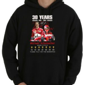 Official Michael Schumacher World Titles Cup Shirt, 30 Years 1997 2021 Michael Schumacher World Titles Thank You Memories Shirt 7