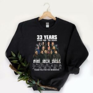 Official Nin Nine Inch Nails NNIN Shirt, 33 Years 1988-2021 Nin Nine Inch Nails Thank You For The Memories Signatures Shirt 5
