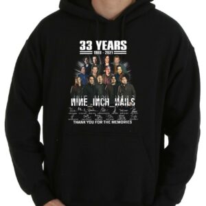 Official Nin Nine Inch Nails NNIN Shirt, 33 Years 1988-2021 Nin Nine Inch Nails Thank You For The Memories Signatures Shirt 7