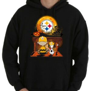 OfficialCharlie Brown And Snoopy Watching Pittsburgh Steelers Moon Halloween Shirt, Watching Pittsburgh Steelers Moon Shirt 7