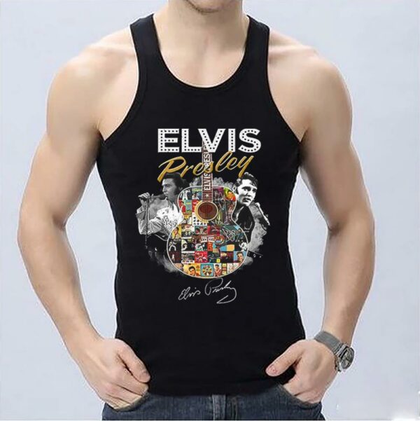 OfficialMemories Elvis Presley Guitar Shirt, Guitar Rock And Elvis Presley Signatures Shirt 3