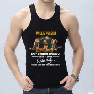 OfficialWillie Nelson Shirt, Willie Nelson 65th Anniversary 1956 2021 Signature Thank You For The Memories Shirt 6