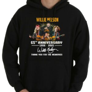 OfficialWillie Nelson Shirt, Willie Nelson 65th Anniversary 1956 2021 Signature Thank You For The Memories Shirt 7