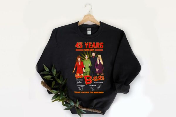 Original 45 Years The B-52s Shirt, 45 Years1976 2021 The B52s Thank You For The Memories Signature Shirt 2