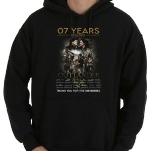 Original Awesome Outlander 07 Years 2014 2021 Signatures Thank You For The Memories Shirt, 7 Years Out Lander Shirt 7