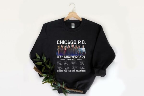 Original Chicago PD Shirt, Chicago PD 07th Anniversary 2014 2021 Signatures Thank You For The Memories Shirt 2