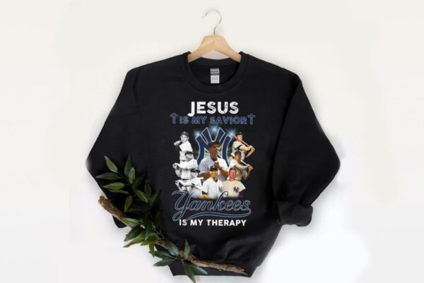 Original Jesus Is My Savior New York Yankees Is My Therapy Shirt, Savior New York Yankees Shirt 2
