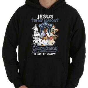 Original Jesus Is My Savior New York Yankees Is My Therapy Shirt, Savior New York Yankees Shirt 7