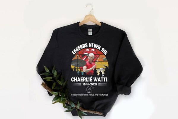 Original Legends Never Die Charlie Watts 1941 2021 Thank You For The Memories Signatures Shirt, Charlie Watts Shirt 2