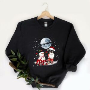 Original Merry Christmas Chihuahua Snowman Santa Claus Shirt, Chihuahua Santa Claus Snowman Reindeer Moon Shirt 5