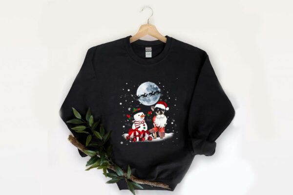 Original Merry Christmas Chihuahua Snowman Santa Claus Shirt, Chihuahua Santa Claus Snowman Reindeer Moon Shirt 2