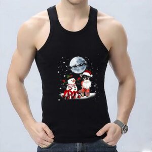 Original Merry Christmas Chihuahua Snowman Santa Claus Shirt, Chihuahua Santa Claus Snowman Reindeer Moon Shirt 6